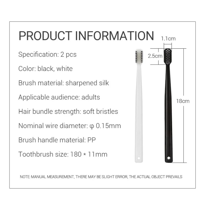 Bamboo Toothbrush - Juego de 2-10 cepillos de dientes