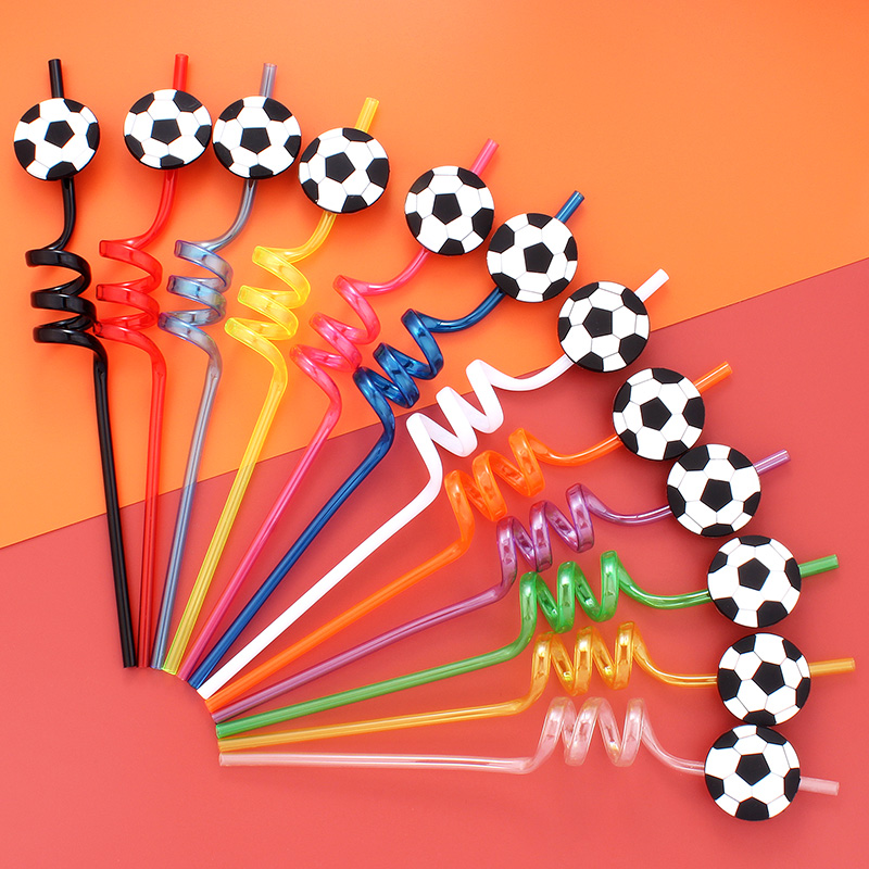 12 pajitas con temática de fút - Reusable Straw reseña y precio