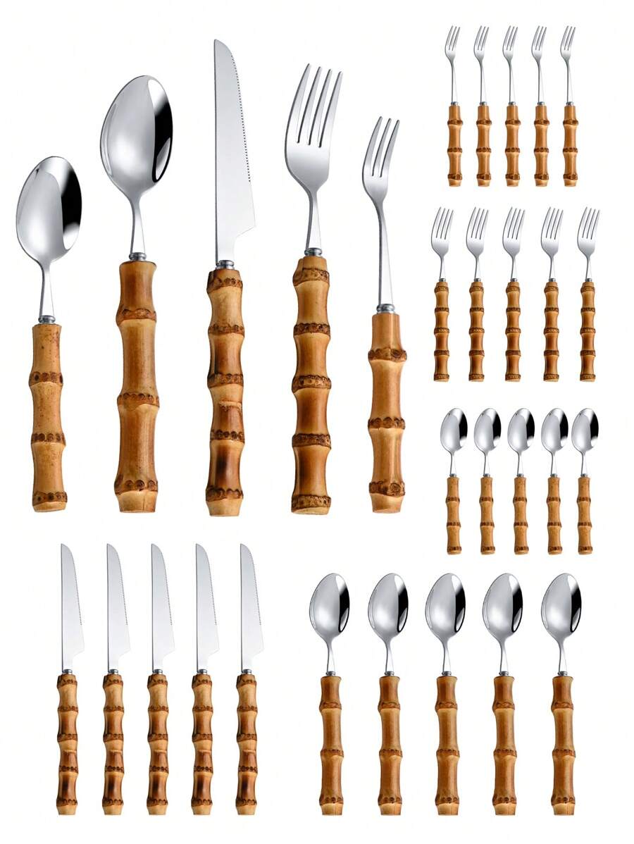 Juego de cubiertos de acero in - Bamboo Cutlery reseña y precio