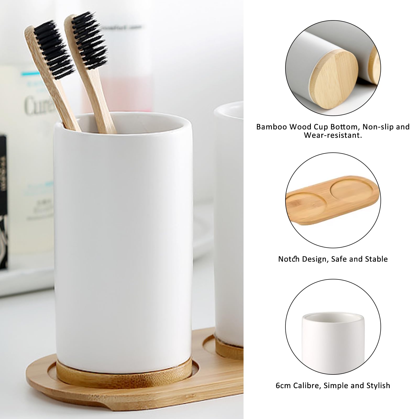 Juego de baño de cerámica, dis - Bamboo Toothbrush reseña y precio